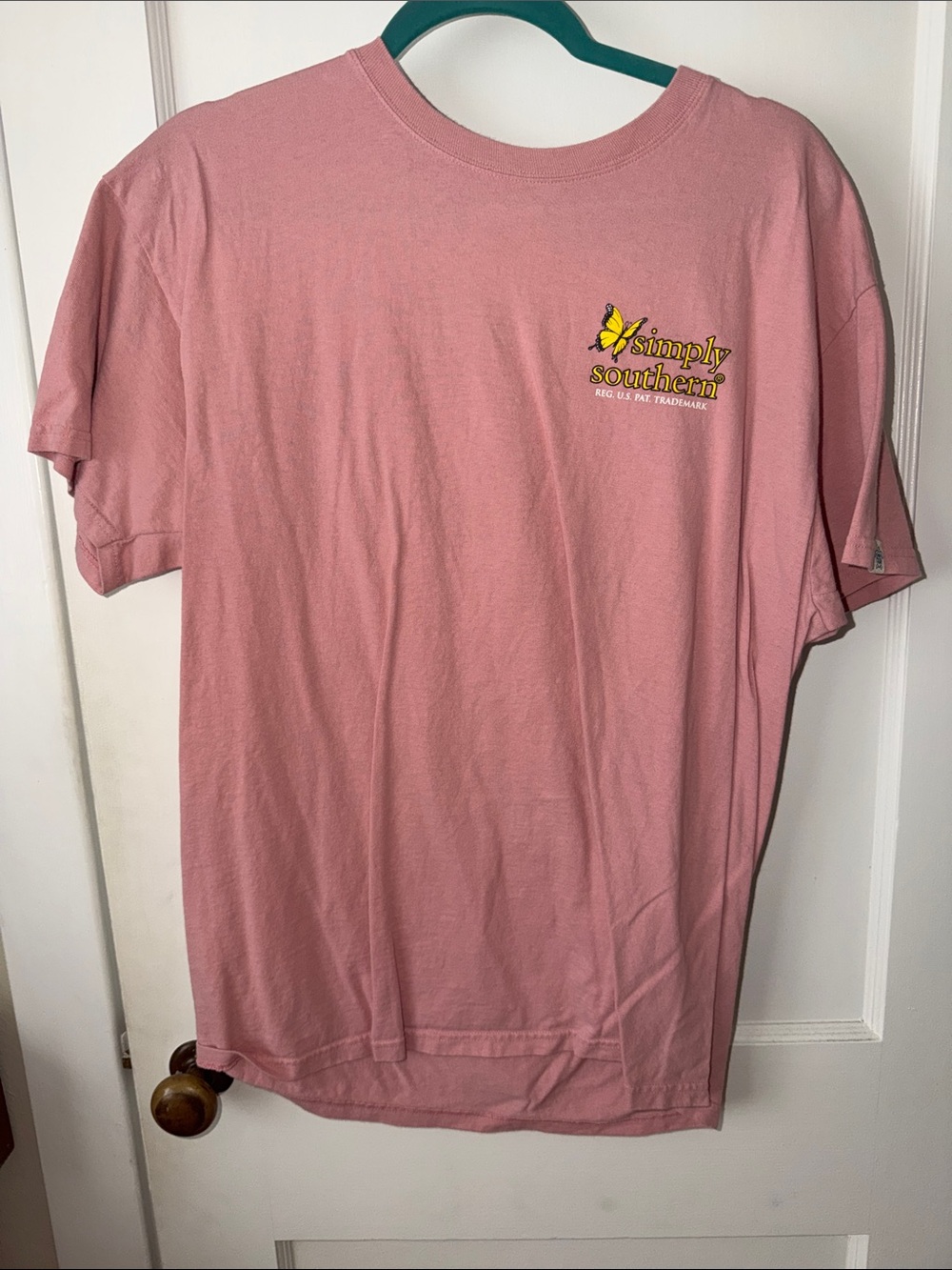 Simply Southern Women’s Tee in Dusty Rose Pink with Butterfly Logo